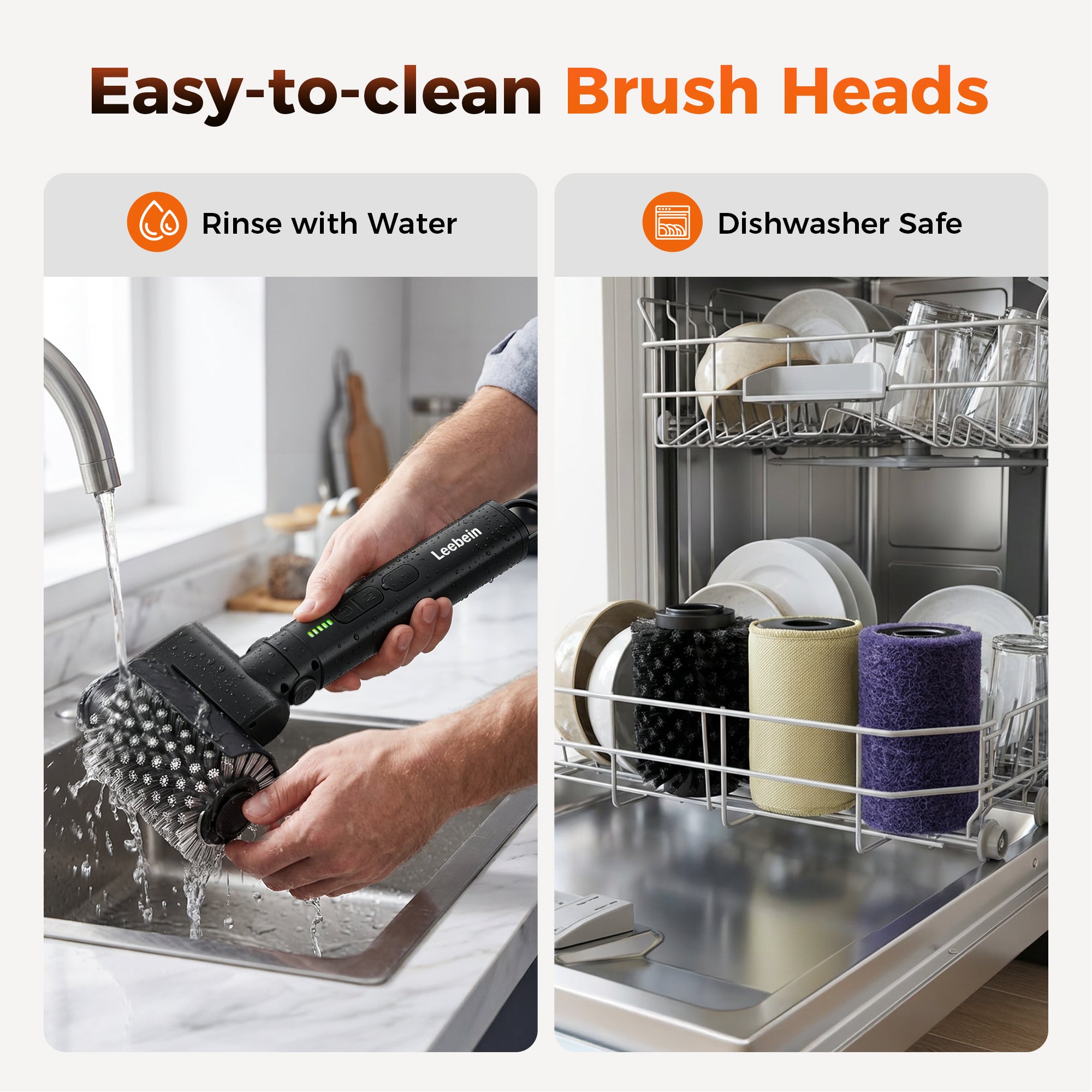 Leebein Electric Grill Brush for Outdoor, 2026 Upgraded BBQ Grill Cleaner with 3 Heads, 3-Speed & Angle Adjust Cordless Rotary Grill Brush, 150 Mins Runtime Grill Cleaning Brush for Barbecue Grates