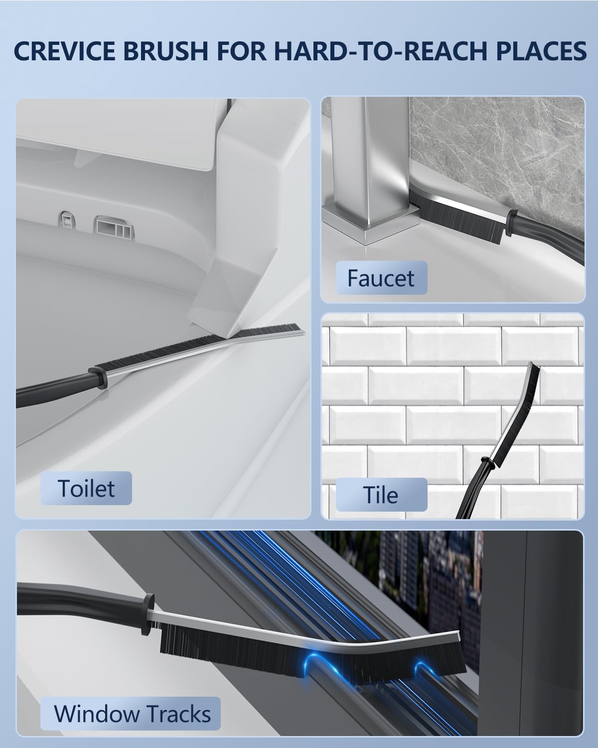 Electric Toilet Brush and Holder Set, Leebein 10 in 1 Electric Toilet Bowl Cleaning Kit with Replaceable Brushes, Nylon and Silicone Toilet Brush, 6 Refills Disposable Cleaner Brush, 2 Crevice Brushes