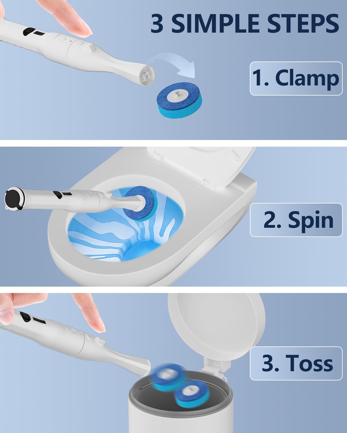 Electric Toilet Brush and Holder Set, Leebein 10 in 1 Electric Toilet Bowl Cleaning Kit with Replaceable Brushes, Nylon and Silicone Toilet Brush, 6 Refills Disposable Cleaner Brush, 2 Crevice Brushes